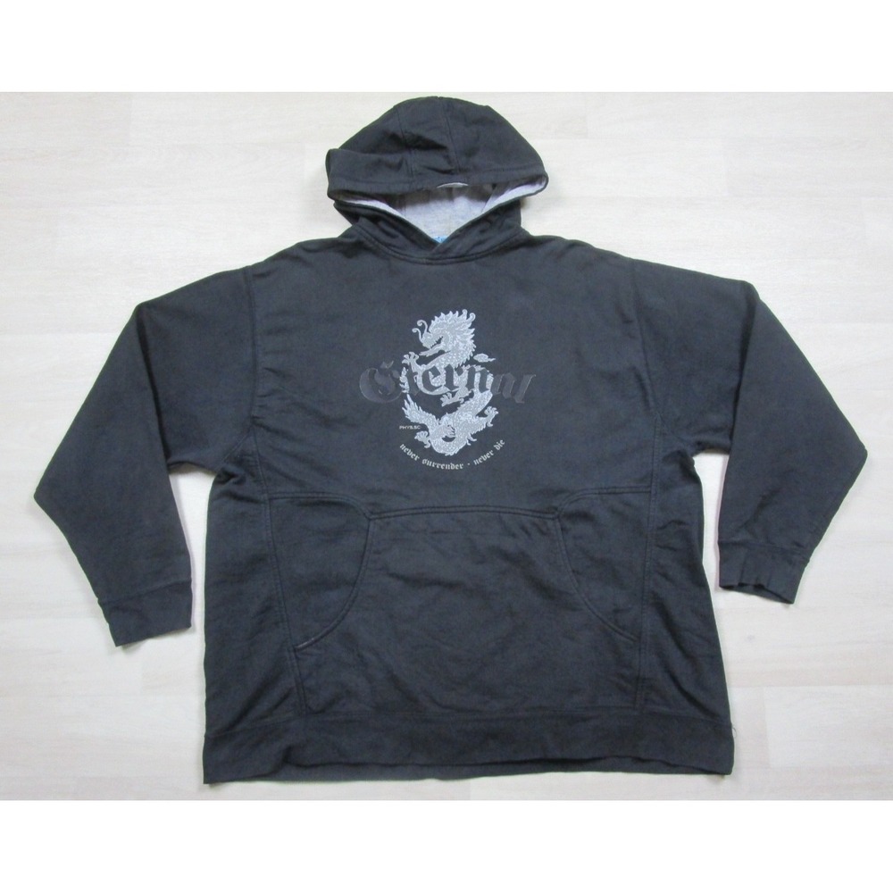 Vintage Y2K Hoodie Sweatshirt Men's (XL) "Eternal" Dragon Cyber Bikercore